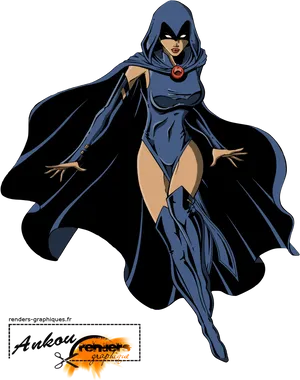 Raven Teen Titans Animated Character PNG Image