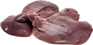 Raw Beef Liver Isolated PNG Image