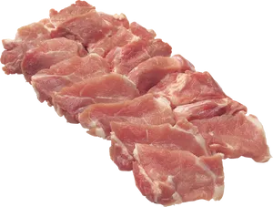 Raw Pork Slices Isolated PNG Image