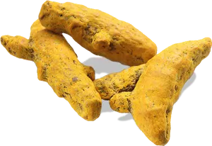 Raw Turmeric Roots Isolated PNG Image