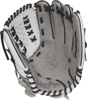 Rawlings Softball Glove Gray Black PNG Image