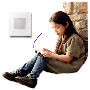 Reading By The Fireplace PNG 05212024 PNG