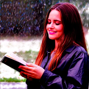 Reading In The Rain PNG Bek PNG