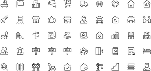 Real Estate Vector Icons Set PNG Image