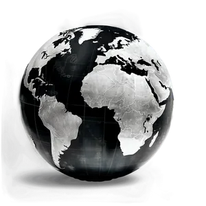 Realistic Black And White Globe Png 55 PNG Image