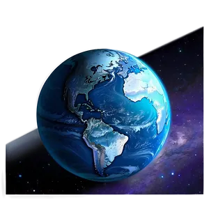 Realistic Blue Planet Rendering Png Gxu24 PNG Image