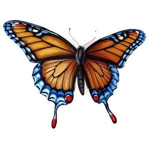 Realistic Butterfly Drawing Png Mvs54 PNG Image