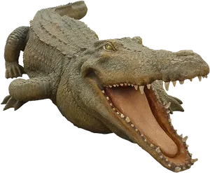 Realistic Crocodile Modelwith Open Mouth PNG Image