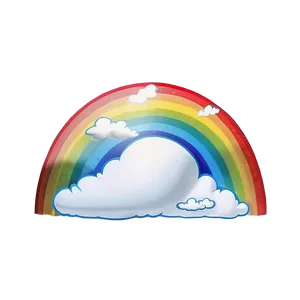 Realistic Rainbow With Clouds Png Kjx43 PNG Image