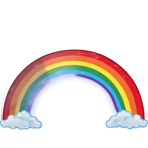 Realistic Rainbow With Clouds Png Kni PNG Image