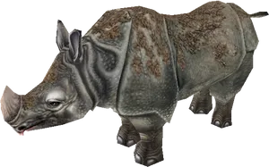 Realistic Rhinoceros Model PNG Image