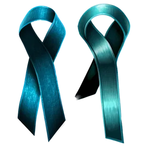 Realistic Teal Ribbon Drawing Png Dve22 PNG Image