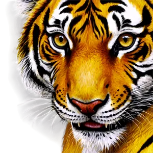 Realistic Tiger Face Artwork Png Cyo PNG Image