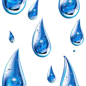 Realistic Water Drops On Blue Png 34 PNG Image