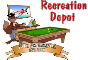 Recreation Depot25th Anniversary Pool Table PNG Image