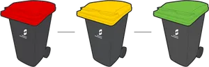 Recycling Bins Color Coded PNG Image