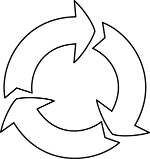 Recycling Symbol Blackand White PNG Image