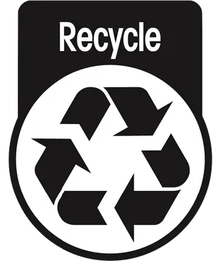 Recycling Symbol Blackon Blue Background.png PNG Image