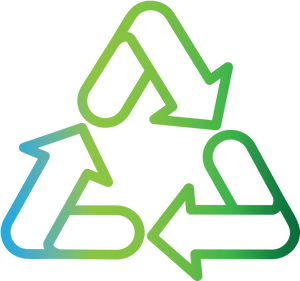 Recycling Symbol Glowing Outline PNG Image