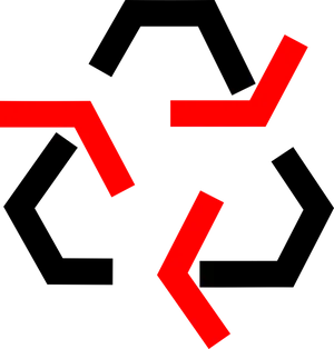 Recycling Symbol Redand Black PNG Image