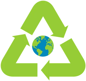 Recycling Symbolwith Earth Center.png PNG Image