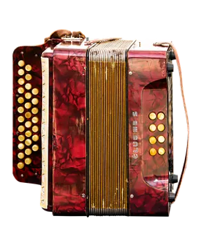 Red Accordion Isolatedon Black PNG Image