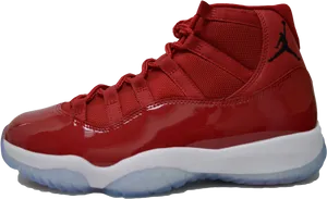 Red Air Jordan11 Sneaker.png PNG Image