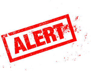 Red Alert Stamp Graphic PNG Image