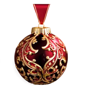 Red And Gold Ornament Png Ahe PNG Image