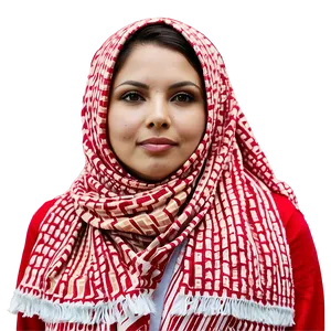 Red And White Keffiyeh Design Png Vlv PNG Image