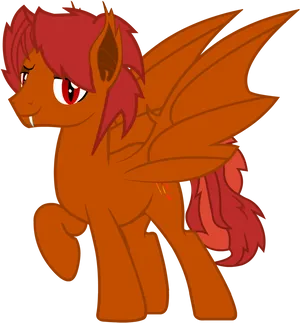 Red Anime Pegasus Character PNG Image