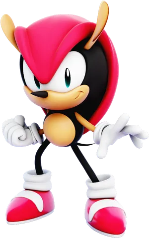 Red Anthropomorphic Hedgehog Character PNG Image