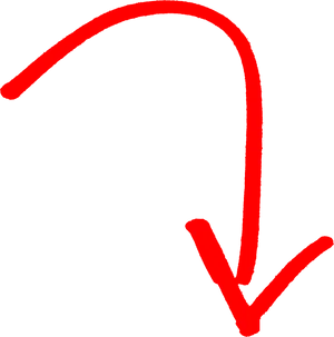 Red Arrow Curving Downward PNG Image