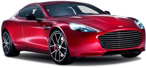 Red Aston Martin D B11 Angled Front View PNG Image