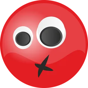 Red Astonished Emoticon.png PNG Image