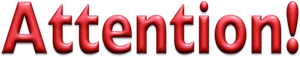 Red Attention Text Banner PNG Image