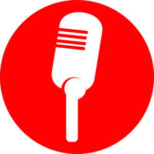 Red Background Microphone Icon PNG Image