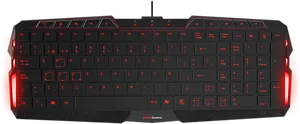 Red Backlit Gaming Keyboard PNG