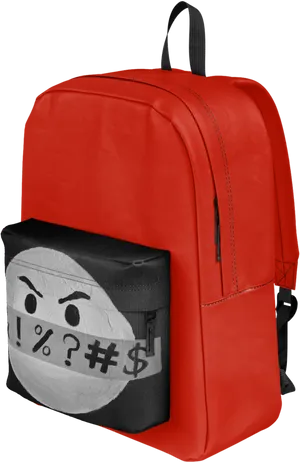 Red Backpack Emoticon Print PNG Image