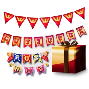 Red Banner For Birthday Png Jdb PNG Image