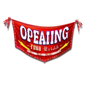 Red Banner For Grand Opening Png Dkj PNG Image