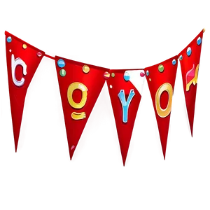 Red Banner For Party Decoration Png Wls46 PNG Image