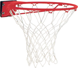 Red Basketball Hoop Net PNG Image