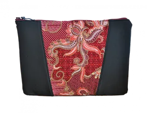 Red Batik Pattern Clutch Bag PNG Image