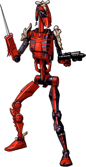 Red Battle Droid Illustration PNG Image