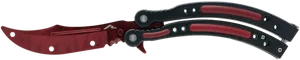 Red Black Folding Knife PNG Image