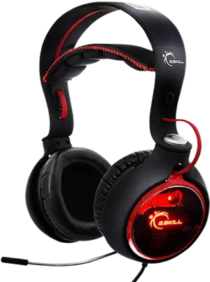 Red Black Gaming Headset PNG Image