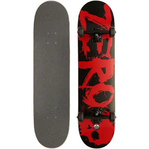 Red Black Graffiti Skateboard PNG Image