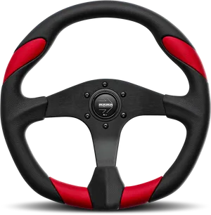 Red Black M O M O Racing Steering Wheel PNG Image