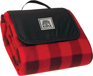 Red Black Plaid Blanketwith Carrying Case PNG Image